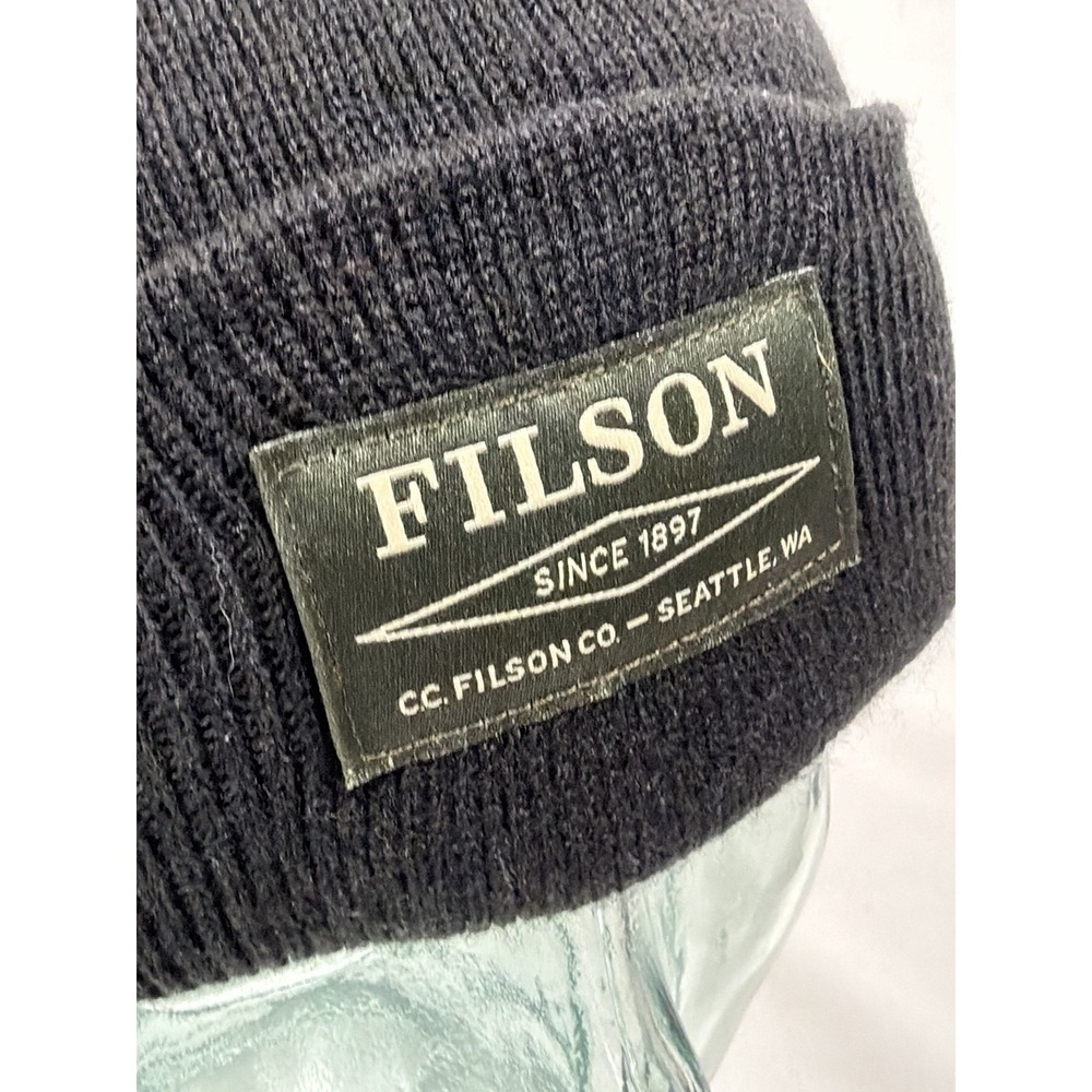 Filson Beanie Hat Black Knit Outdoor Heritage Workwear Winter Cap Rare
